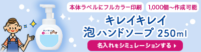キレイキレイ泡ハンドソープ250ml 名入れをシミュレーションする