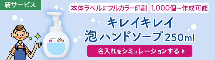 キレイキレイ泡ハンドソープ250ml 名入れをシミュレーションする