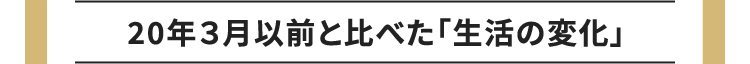 20年３月以前と比べた「生活の変化」