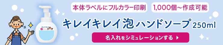 キレイキレイ泡ハンドソープ250ml 名入れをシミュレーションする